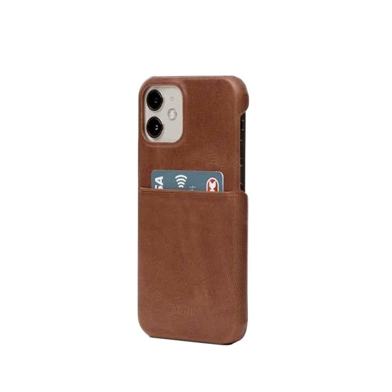 Trunk iPhone 11 Pro / XS / X Ægte Læder Cover m. Kortlomme - Brun