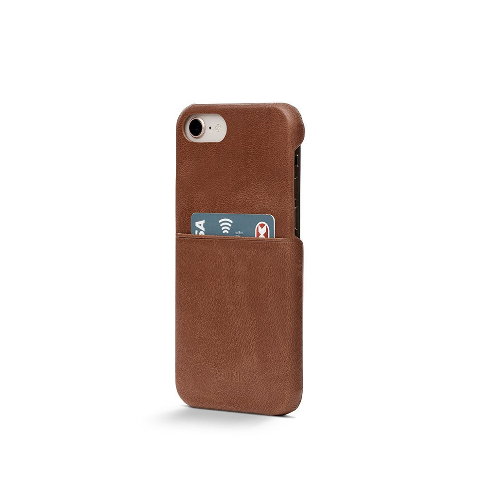 Trunk iPhone 11 / XR Ægte Læder Cover m. Kortlomme - Brun