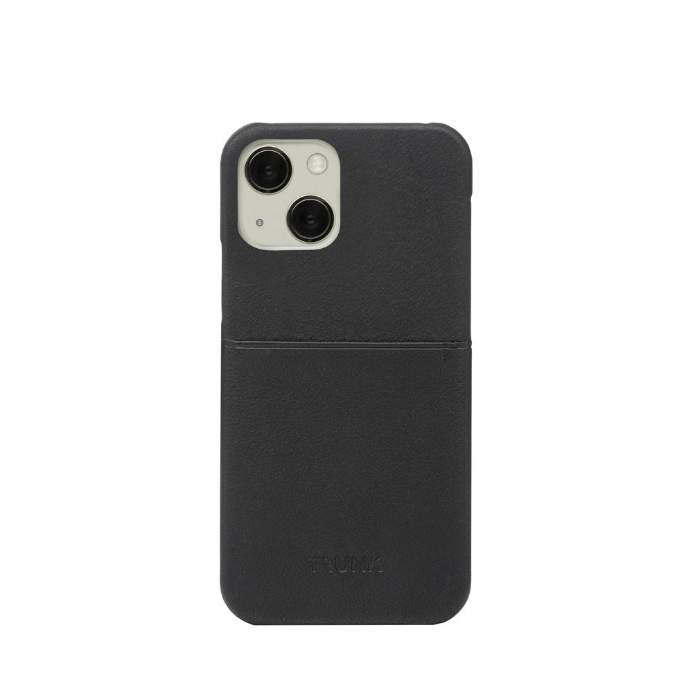 Trunk iPhone 13 Mini Ægte Læder Cover m. Kortlomme - Sort