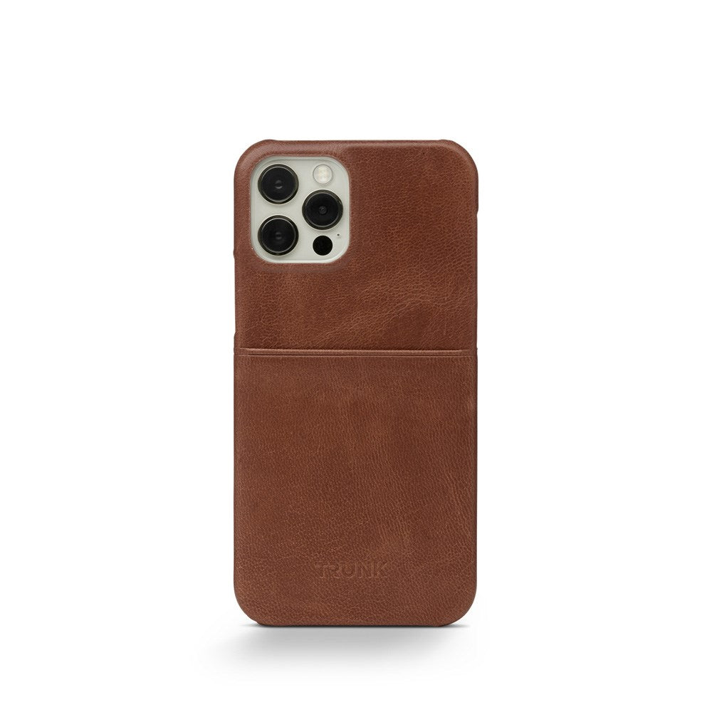 Trunk iPhone 13 Mini Ægte Læder Cover m. Kortlomme - Brun