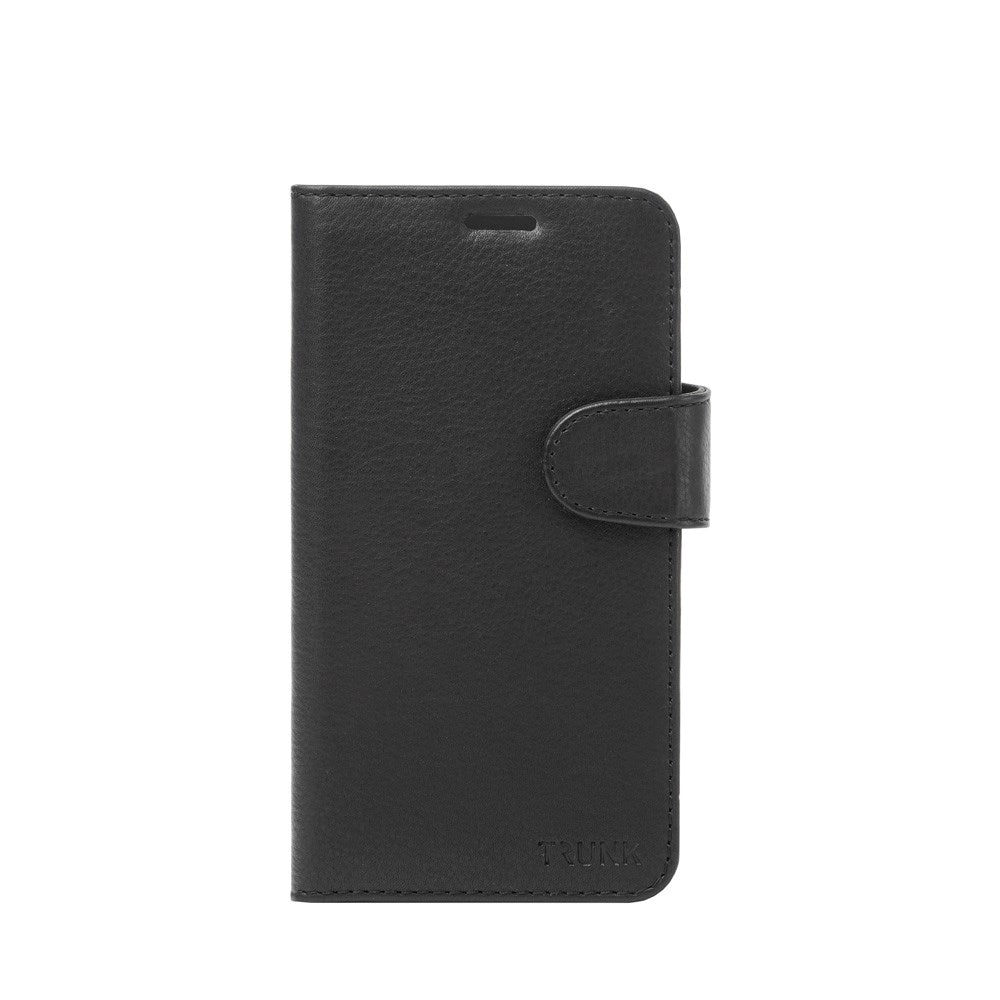 Trunk iPhone 13 Mini Ægte Læder Flip Cover m. Aftageligt Bagsidecover - Sort