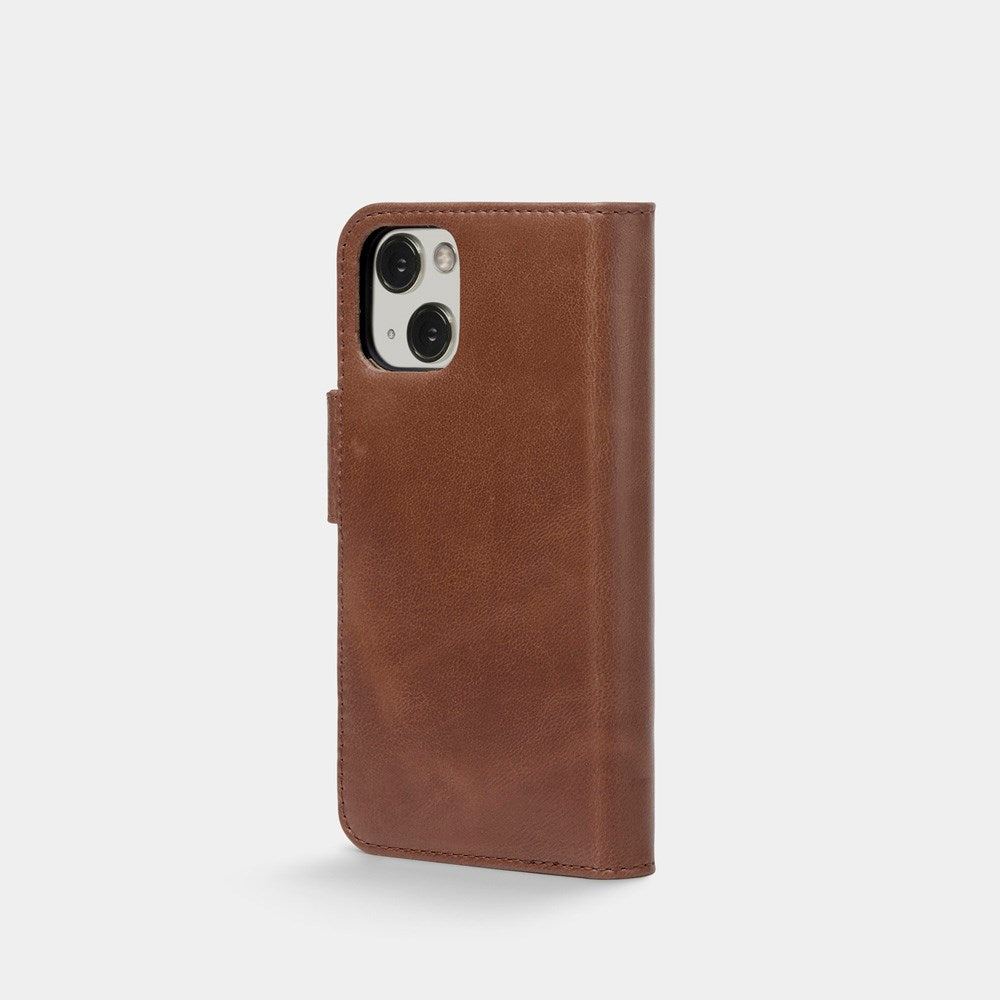 Trunk iPhone 13 Mini Ægte Læder Flip Cover m. Aftageligt Bagsidecover - Brun