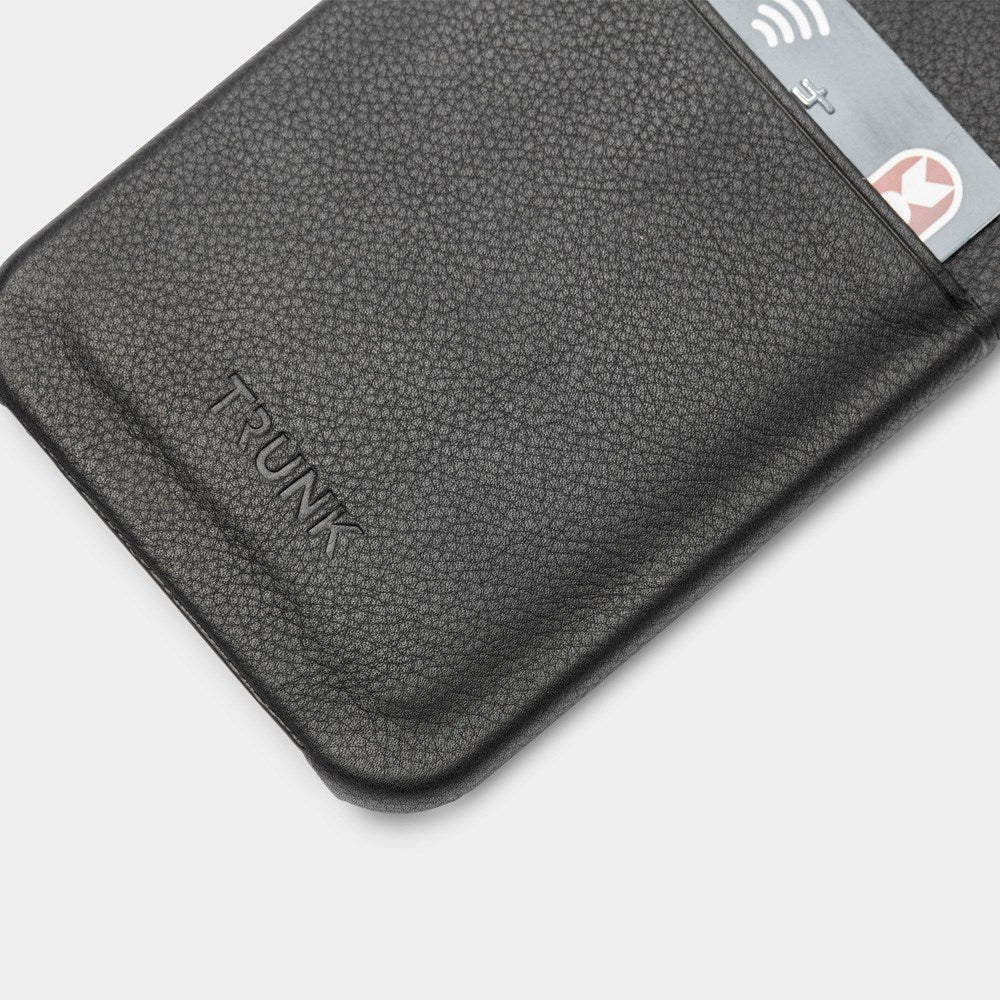 Trunk iPhone 13 Pro Ægte Læder Cover m. Kortlomme - Sort