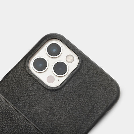 Trunk iPhone 13 Pro Ægte Læder Cover m. Kortlomme - Sort