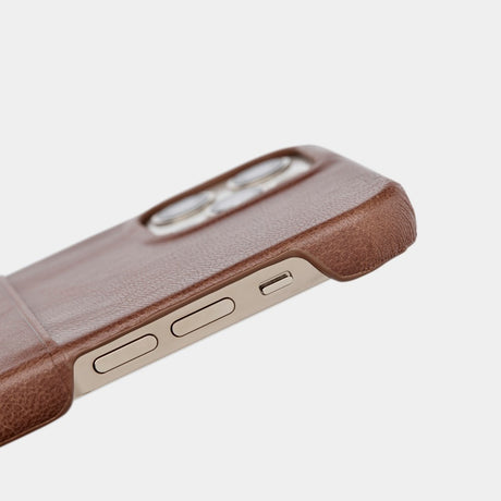Trunk iPhone 13 Pro Ægte Læder Cover m. Kortlomme - Brun