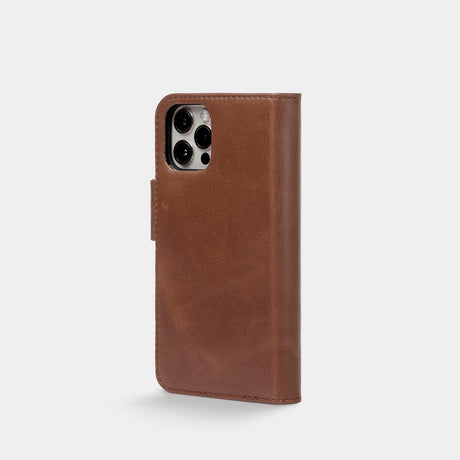 Trunk iPhone 13 Pro Ægte Læder Flip Cover m. Aftageligt Bagsidecover - Brun