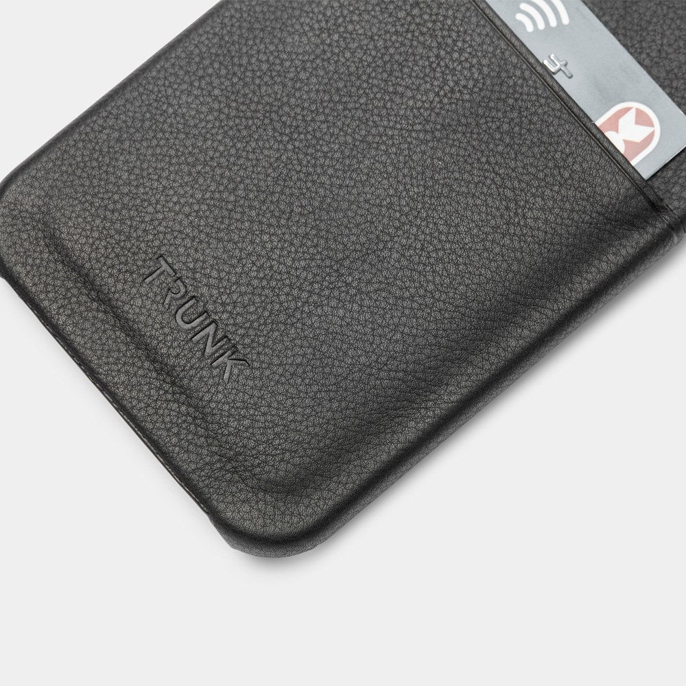 Trunk iPhone 13 Ægte Læder Cover m. Kortlomme - Sort