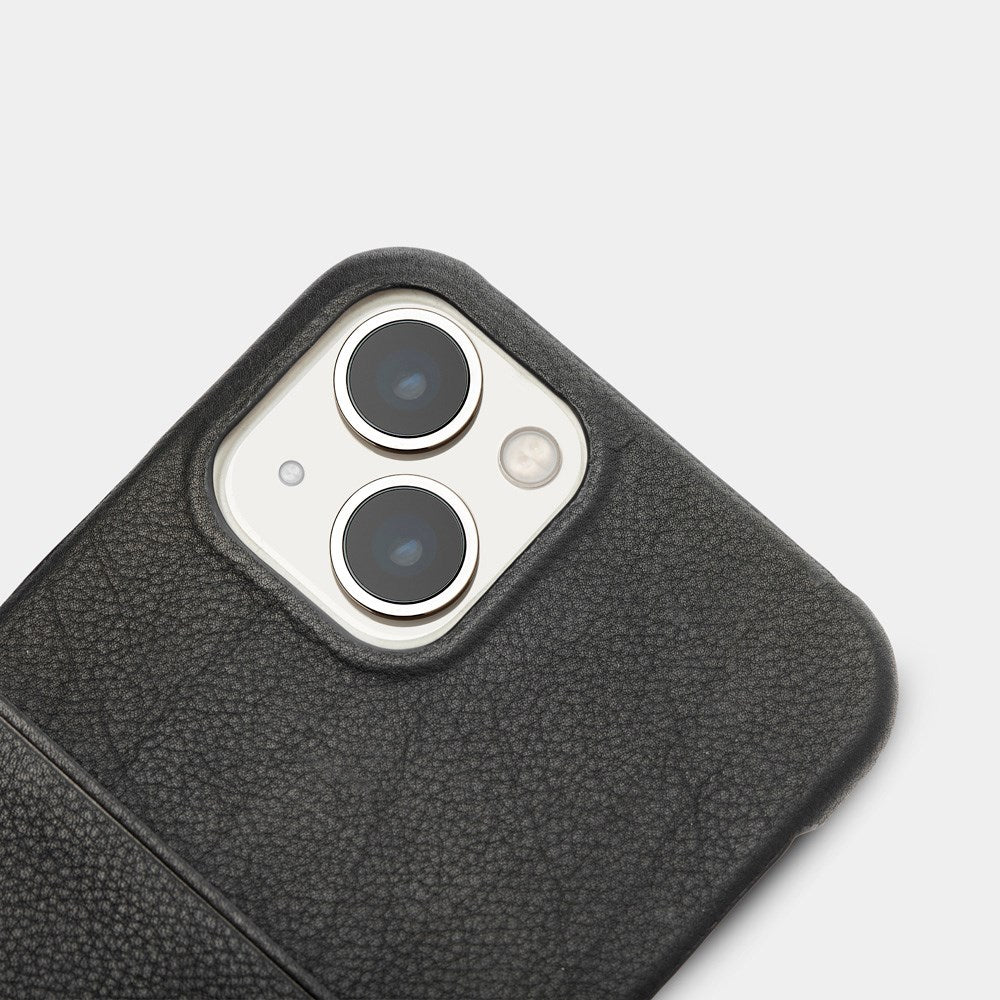 Trunk iPhone 13 Ægte Læder Cover m. Kortlomme - Sort