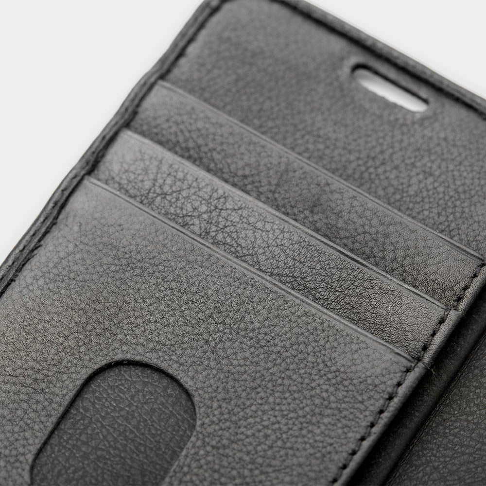 Trunk iPhone 13 Ægte Læder Flip Cover m. Aftageligt Bagsidecover - Sort