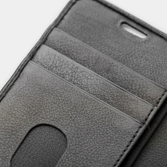 Trunk iPhone 13 Ægte Læder Flip Cover m. Aftageligt Bagsidecover - Sort