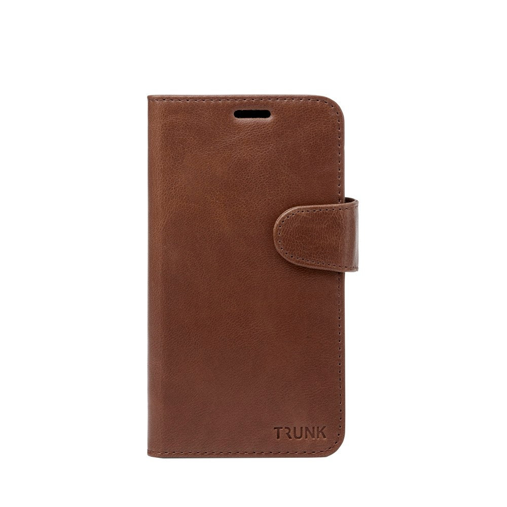Trunk iPhone 13 Ægte Læder Flip Cover m. Aftageligt Bagsidecover - Brun