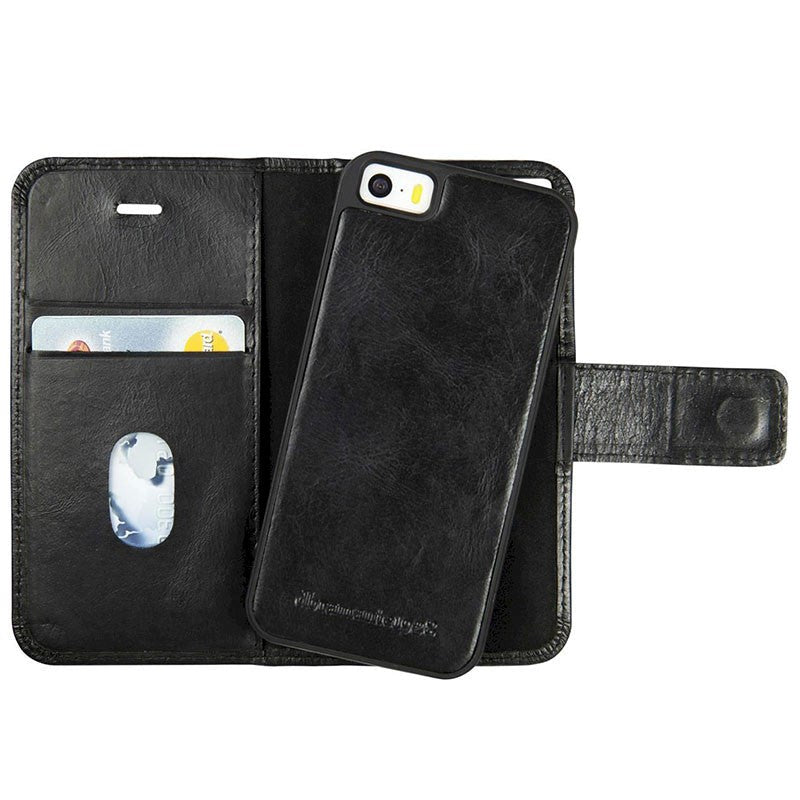 iPhone SE / 5 / 5s dbramante1928 Lynge Ægte Læder Cover m. Magnet - Sort