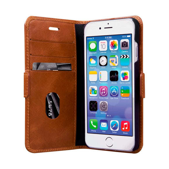 iPhone 8 Plus / 7 Plus / 6 Plus dbramante1928 Copenhagen Ægte Læder Flip Cover m. Pung - Tan