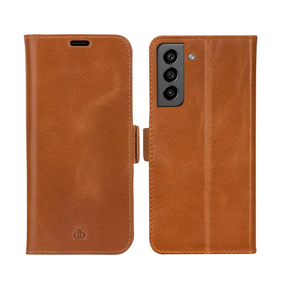 Samsung Galaxy S21 FE dbramante1928 Copenhagen Slim Ægte Læder Flip Cover m. Pung - Tan