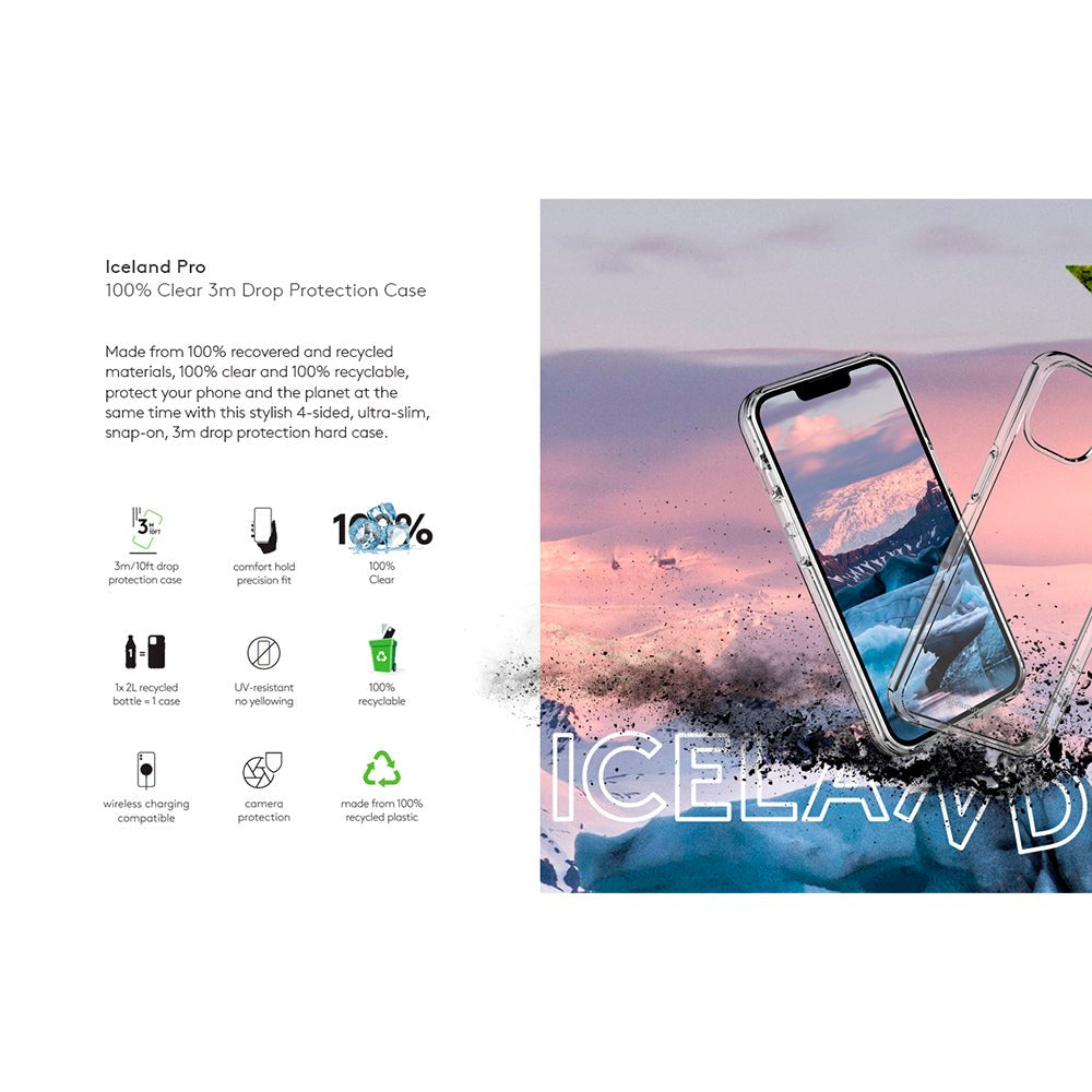 dbramante1928 iPhone 13 Pro Iceland Pro Cover - 100% Genbrugsplast - Gennemsigtig