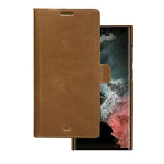 Samsung Galaxy S22 Ultra dbramante1928 Lynge Ægte Læder Magnet Cover - Tan