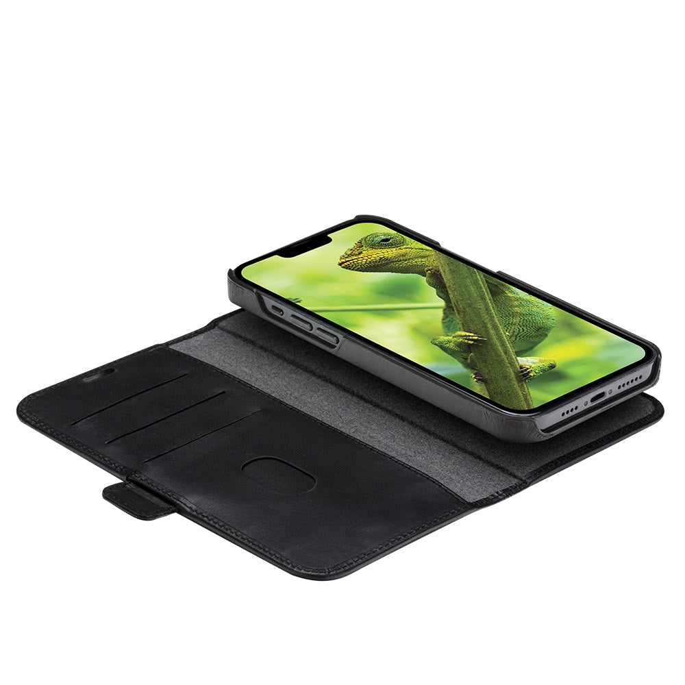iPhone 14 Pro Max dbramante1928 Lynge Ægte Læder Magnet Cover - Black