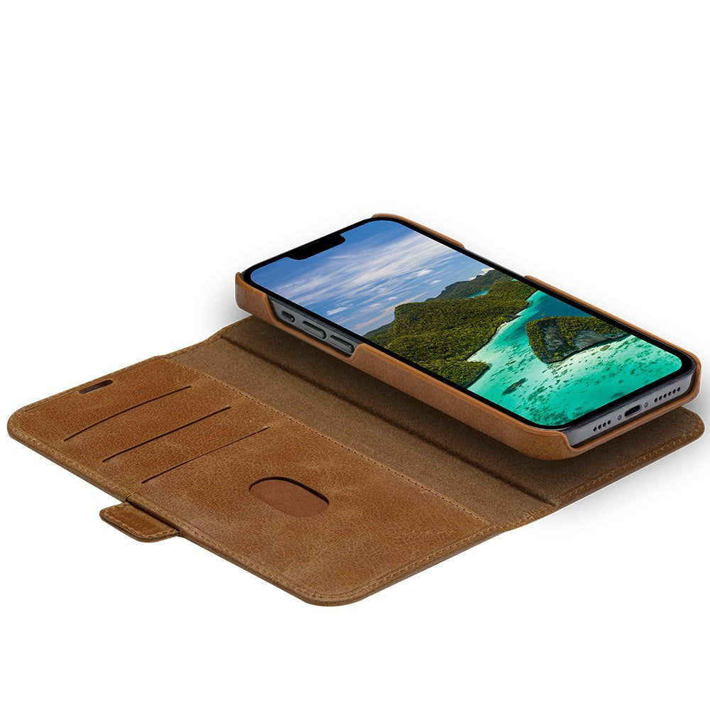 iPhone 14 Pro Max dbramante1928 Lynge Ægte Læder Magnet Cover - Tan