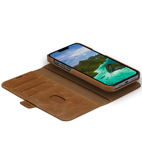iPhone 14 Pro Max dbramante1928 Lynge Ægte Læder Magnet Cover - Tan