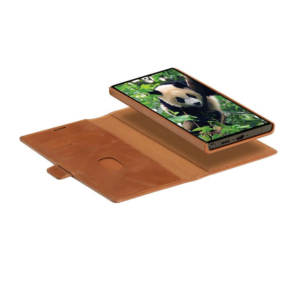 Samsung Galaxy S23 Ultra dbramante1928 Lynge Ægte Læder Magnet Cover - Tan