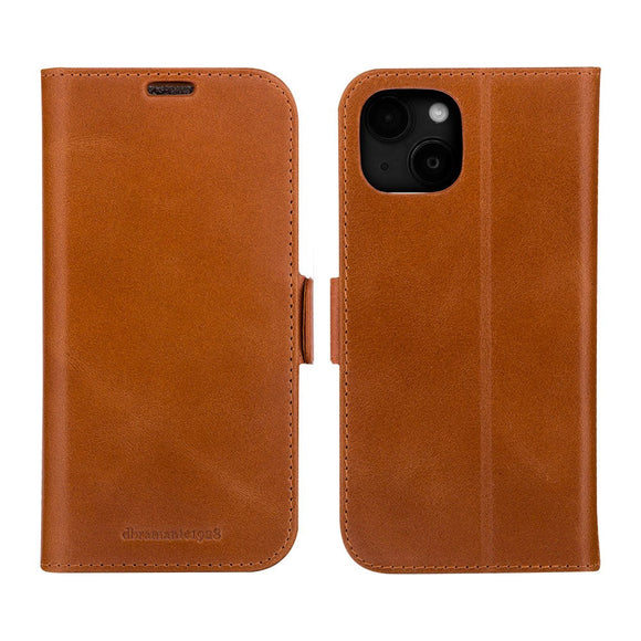 iPhone 15 dbramante1928 Copenhagen Slim Ægte Læder Cover m. Pung - Tan