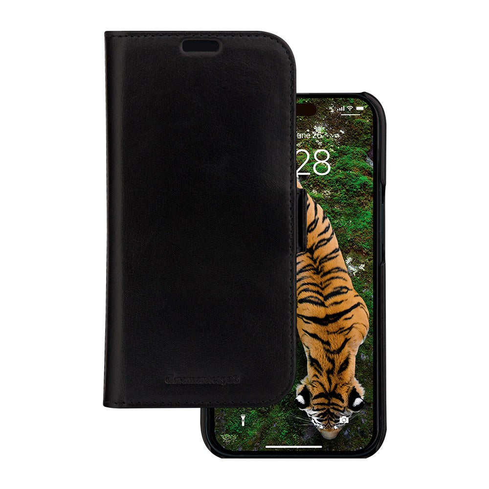iPhone 15 dbramante1928 Lynge Ægte Læder Magnet Cover - Black
