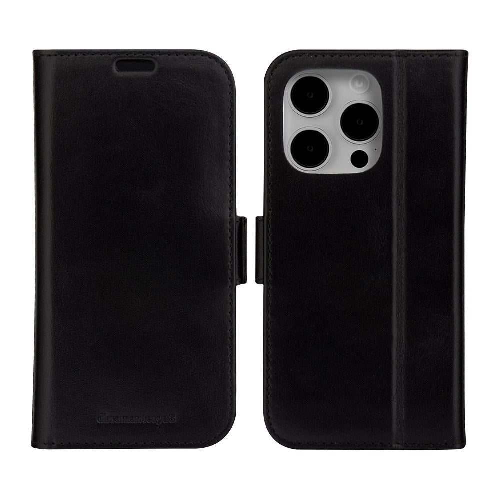 iPhone 15 Pro dbramante1928 Copenhagen Slim Ægte Læder Cover m. Pung - Black