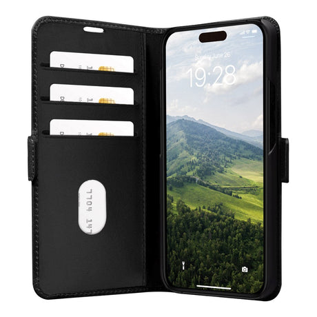 iPhone 15 Pro dbramante1928 Copenhagen Slim Ægte Læder Cover m. Pung - Black