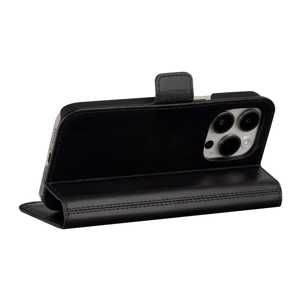 iPhone 15 Pro dbramante1928 Copenhagen Slim Ægte Læder Cover m. Pung - Black