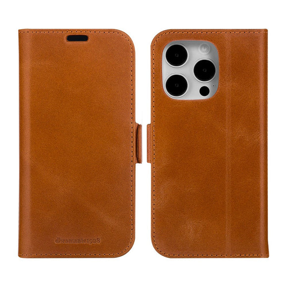 iPhone 15 Pro dbramante1928 Copenhagen Slim Ægte Læder Cover m. Pung - Tan - (DEMO)