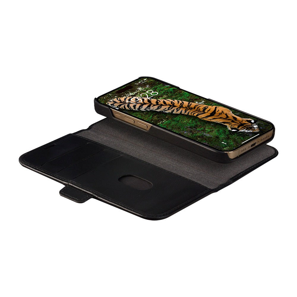 iPhone 15 Pro dbramante1928 Lynge Ægte Læder Magnet Cover - Black