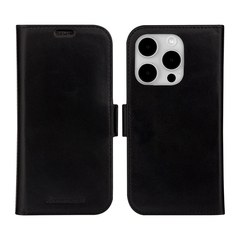 iPhone 15 Pro dbramante1928 Lynge Ægte Læder Magnet Cover - Black