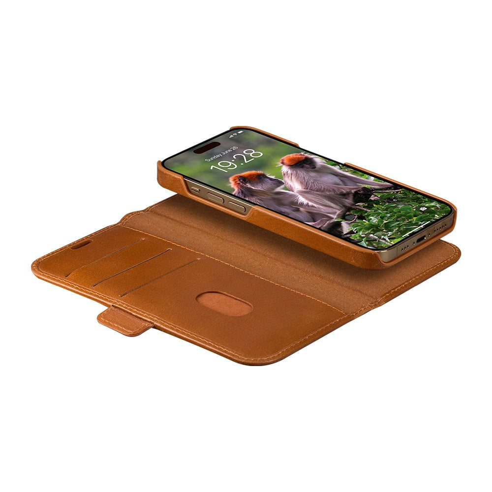 iPhone 15 Pro Max dbramante1928 Lynge Ægte Læder Magnet Cover - Tan