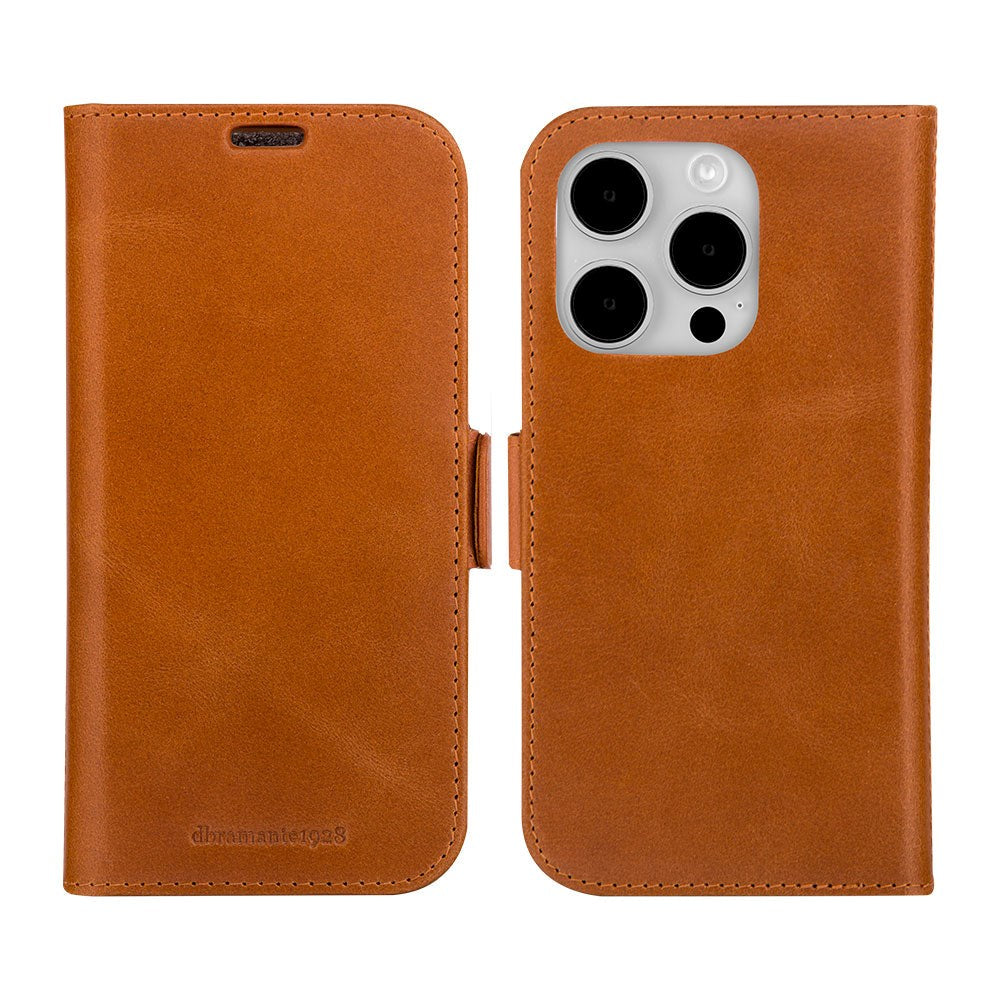 iPhone 15 Pro dbramante1928 Lynge Ægte Læder Magnet Cover - Tan