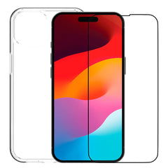 iPhone 15 dbramante1928 360 Protection Eco Bundle - Cover & Skærmbeskyttelse - Gennemsigtig / Sort Kant
