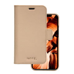iPhone 12 Mini dbramante1928 New York 2-i-1 Ægte Læder Flip Cover - Sahara Sand
