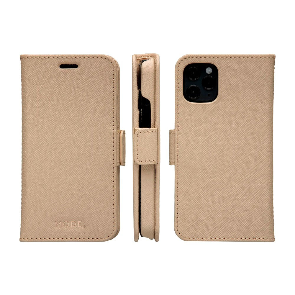 iPhone 12 Mini dbramante1928 New York 2-i-1 Ægte Læder Flip Cover - Sahara Sand