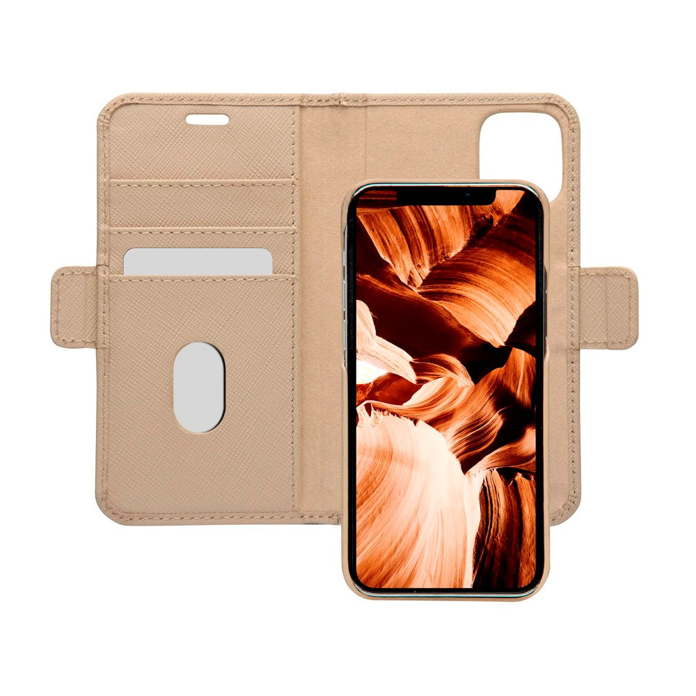 iPhone 12 Mini dbramante1928 New York 2-i-1 Ægte Læder Flip Cover - Sahara Sand
