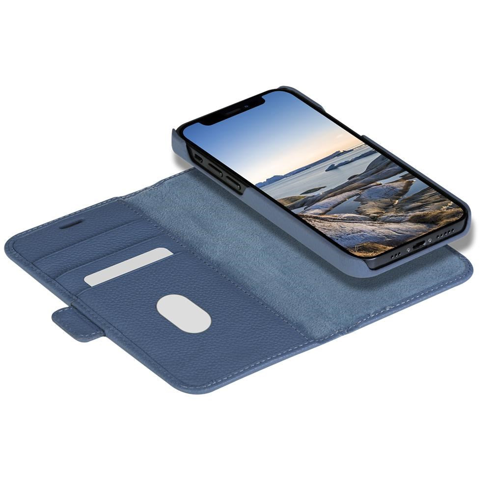 iPhone 13 dbramante1928 New York Magnetisk Ægte Læder Cover m. Pung - Ultra-marine Blue