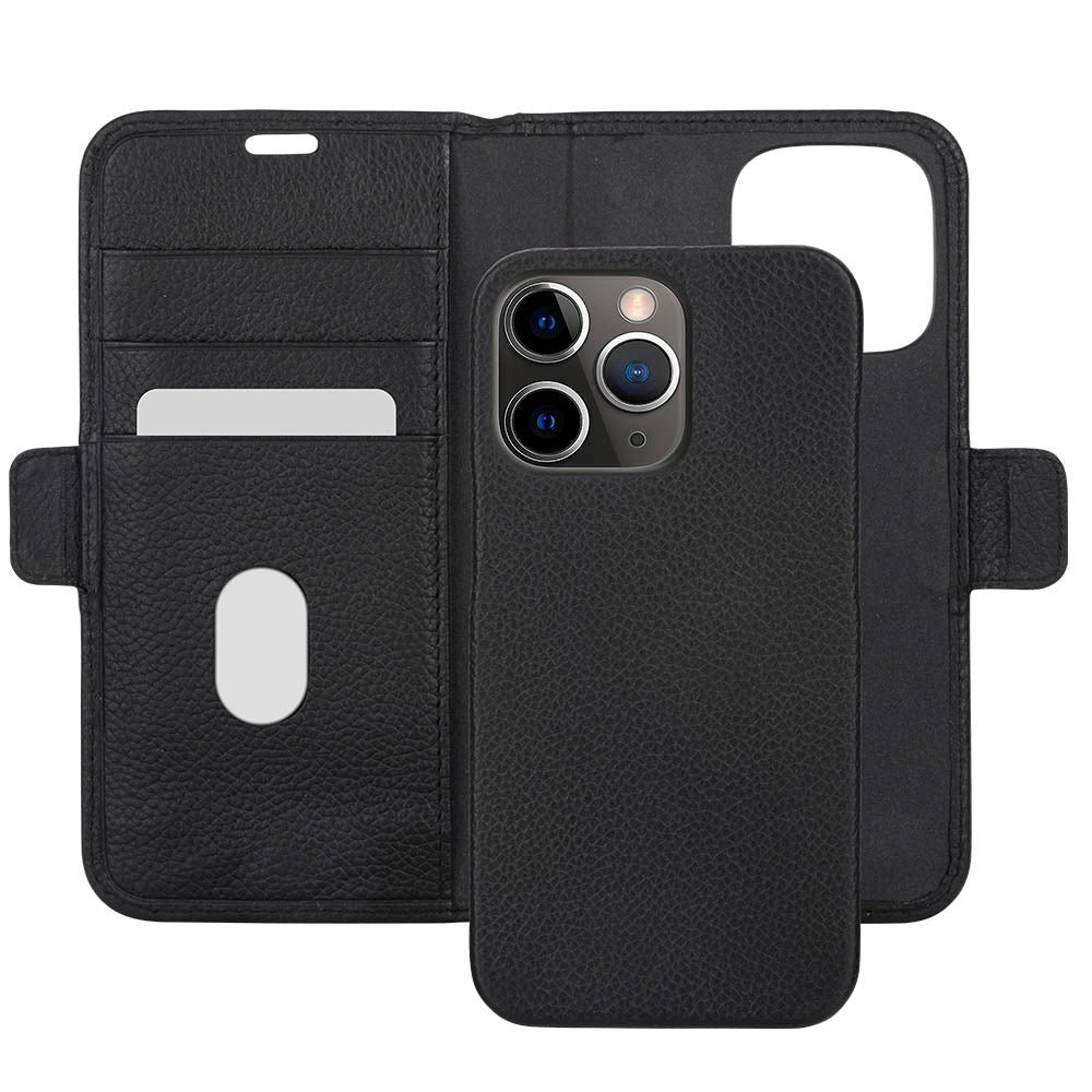 iPhone 13 Pro Max dbramante1928 New York Magnetisk Ægte Læder Cover m. Pung - Night Black