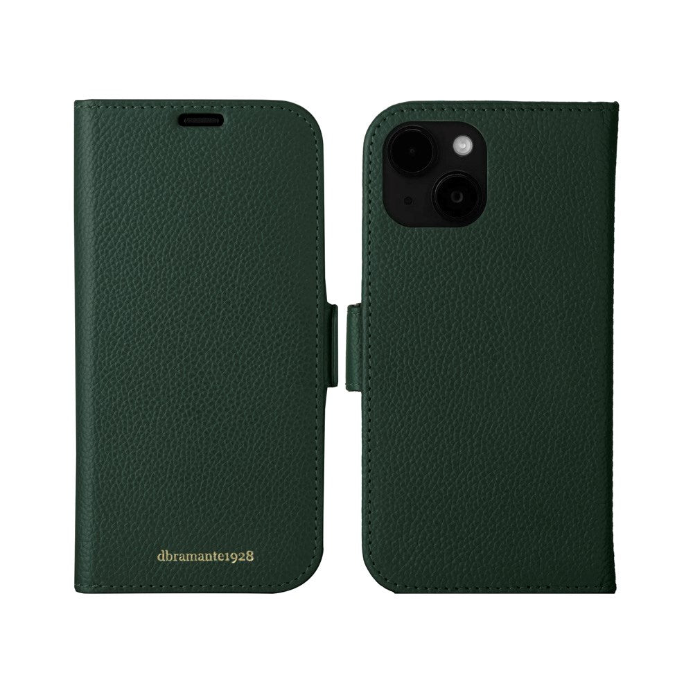 iPhone 15 Plus dbramante1928 New York 2-i-1 Ægte Læder Flip Cover - Evergreen