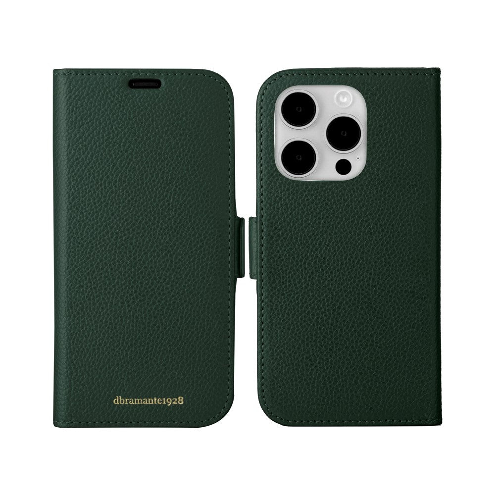 iPhone 15 Pro Max dbramante1928 New York 2-i-1 Ægte Læder Flip Cover - Evergreen