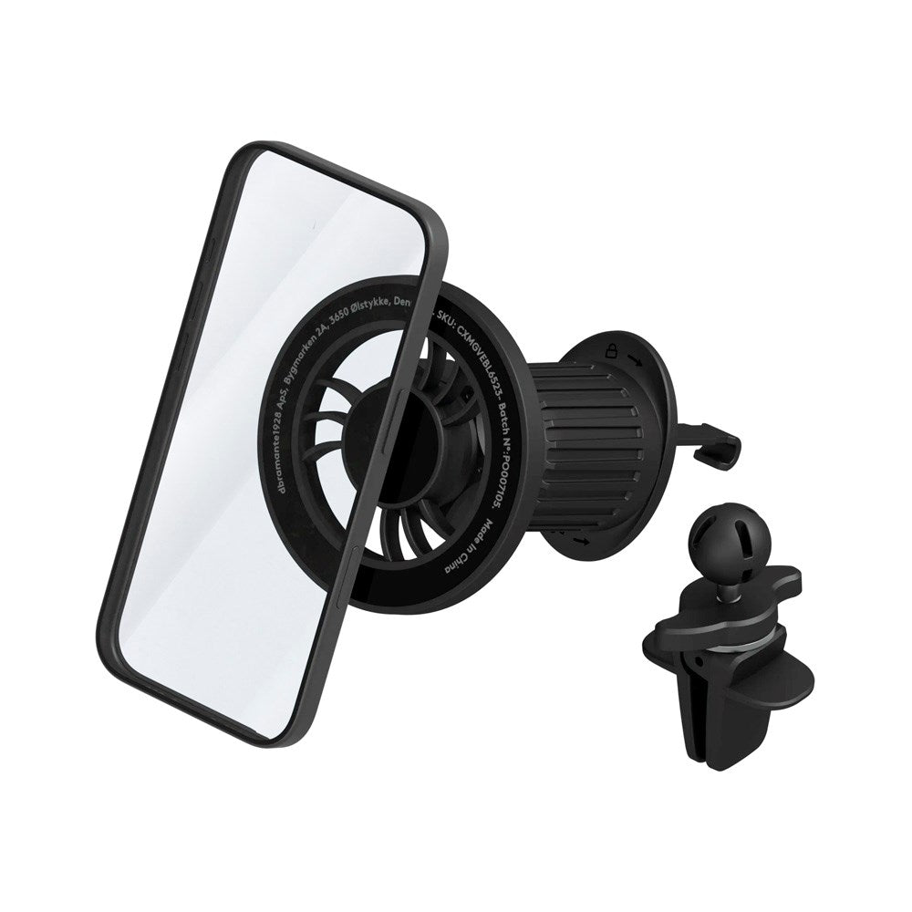 dbramante1928 Magnetisk Mobilholder til Bil - Ventilationsanlæg - MagSafe Kompatibel - Sort