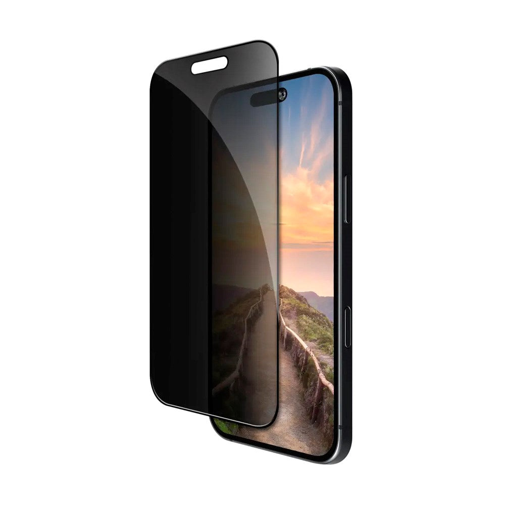 iPhone 17 Pro Max dbramante1928 Eco-Shield Privacy Skærmbeskyttelse m. Monteringsramme - Sort Kant