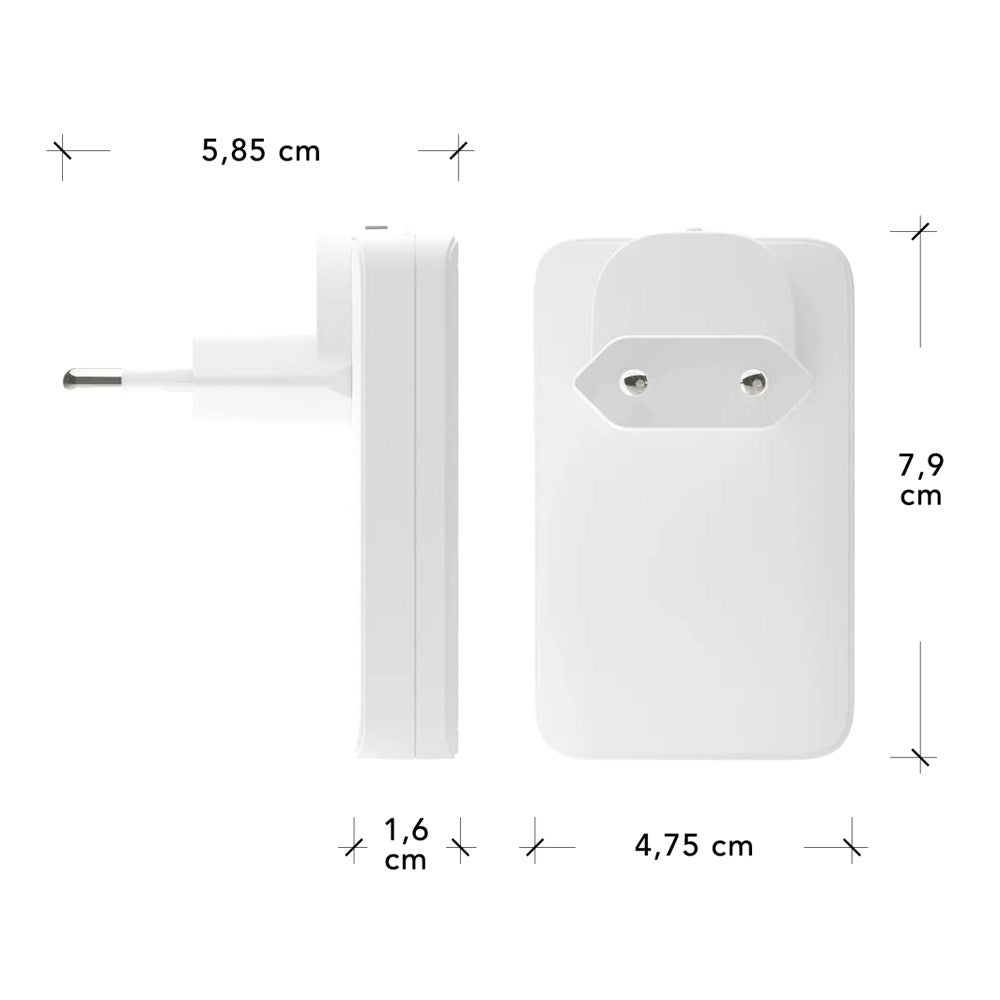 dbramante1928 Slim Vægoplader m. 1x USB-C 45W & 1x USB-A 30W - Hvid