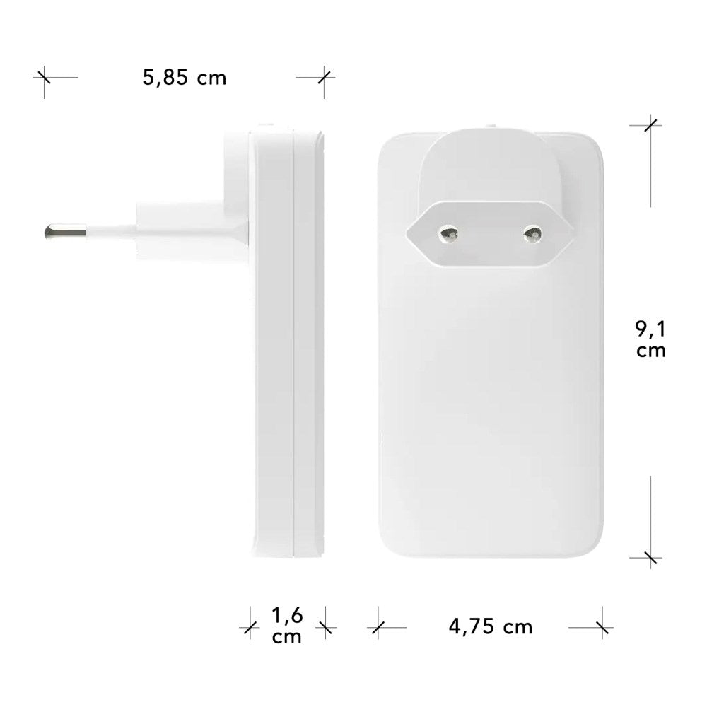 dbramante1928 Slim Vægoplader m. 1x USB-C 65W & 1x USB-A 30W - Hvid