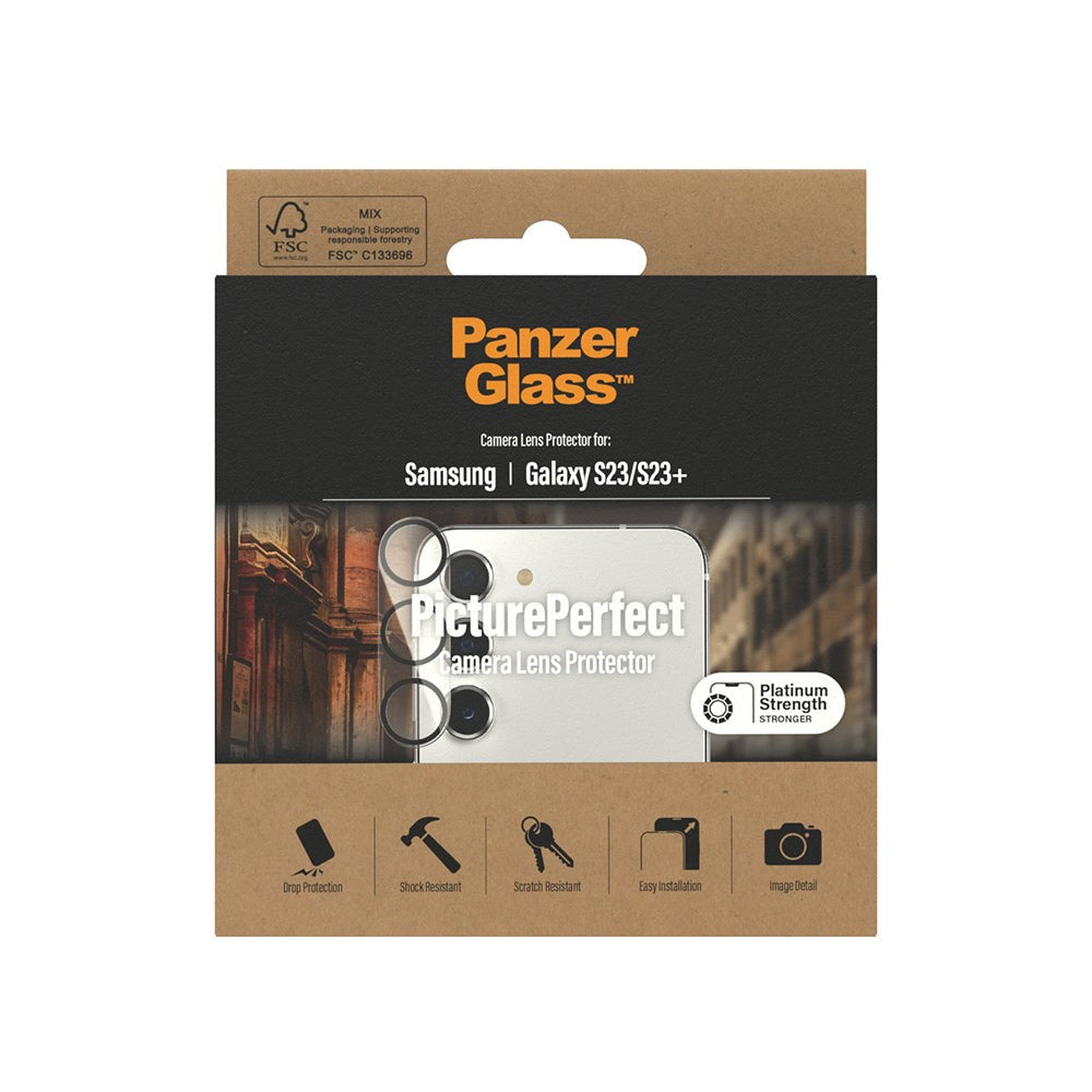 Samsung Galaxy S23 / S23+ (Plus) PanzerGlass PicturePerfect - Kamerabeskyttelse - Gennemsigtig / Sort