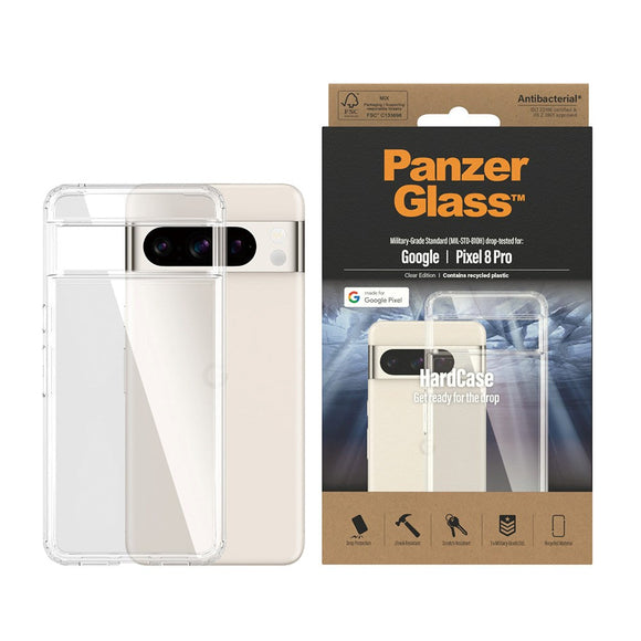 Google Pixel 8 Pro Cover PanzerGlass HardCase Antibakteriel - Gennemsigtig