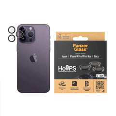 iPhone 14 Pro / 14 Pro Max PanzerGlass Hoops - Kamerabeskyttelse - Gennemsigtig / Sort