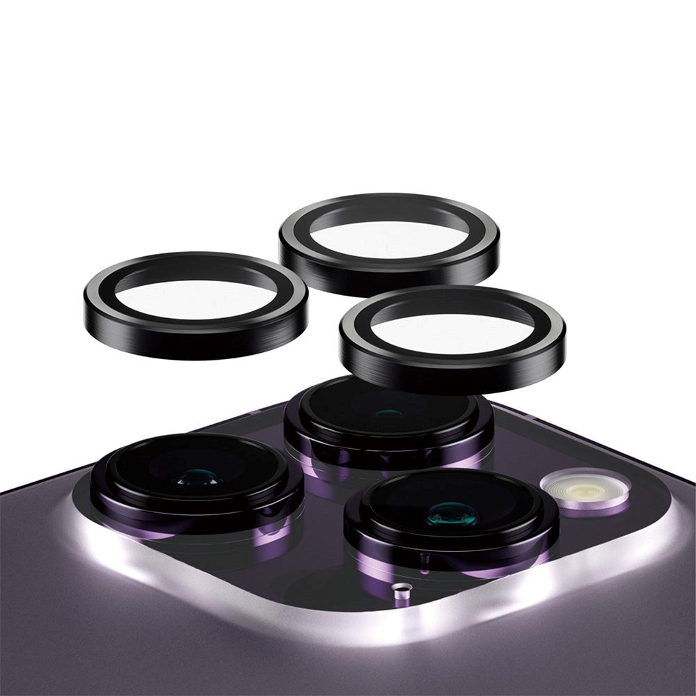 iPhone 14 Pro / 14 Pro Max PanzerGlass Hoops - Kamerabeskyttelse - Gennemsigtig / Sort